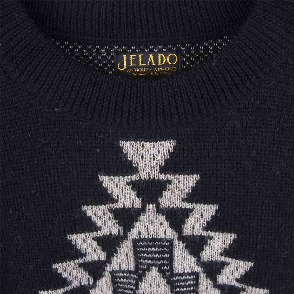 JELADO ジェラード Salem Knit Crew Neck ネイティブ柄 ジャガード クルーネック セーター ニット ブラック系 S【中古】