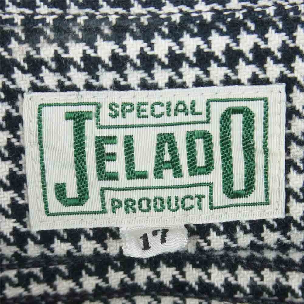 JELADO ジェラード ヘビーネル 千鳥柄 長袖 ワーク シャツ コットン 日本製 ブラック系 ホワイト系 17【中古】