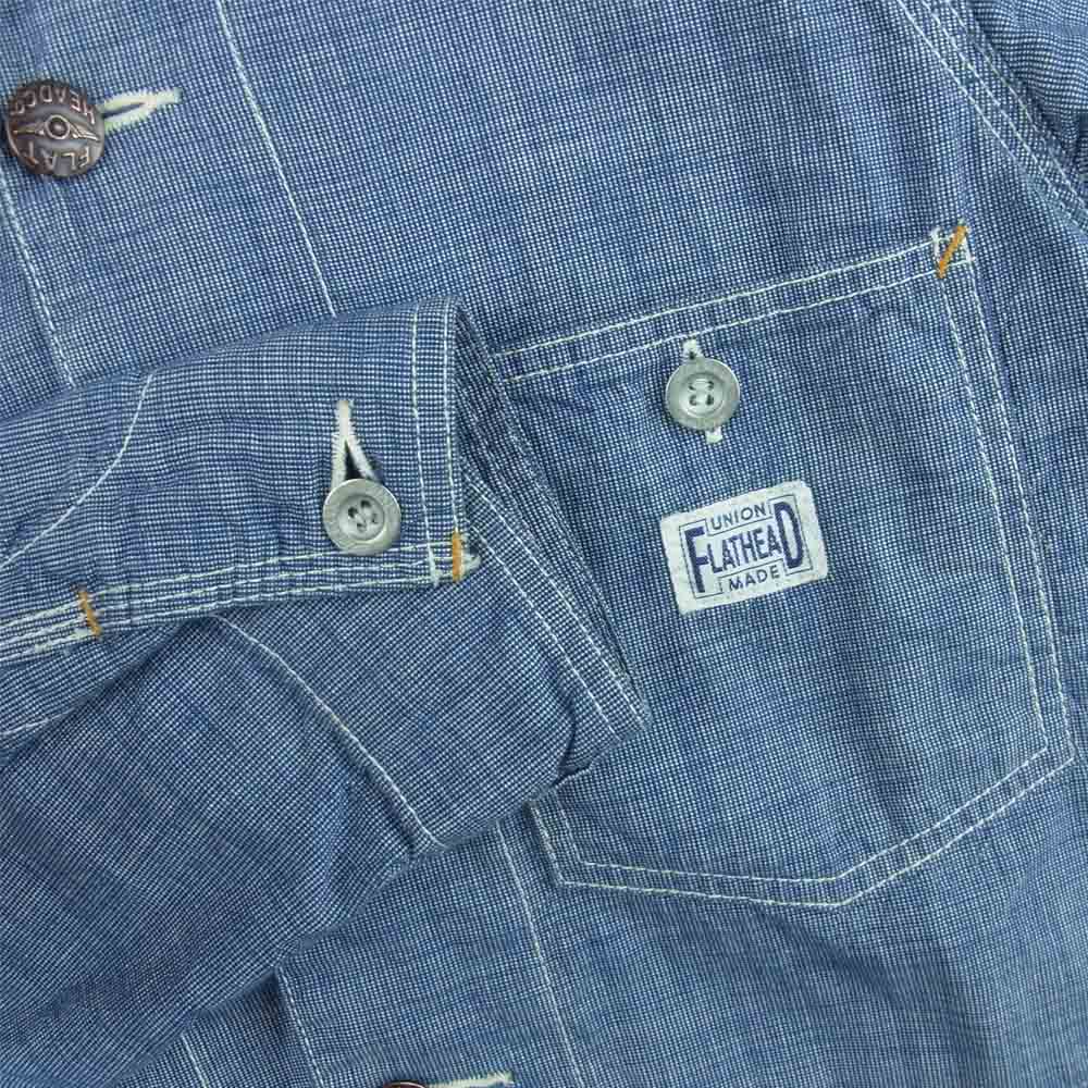THE FLAT HEAD ザフラットヘッド カバーオール ワーク ジャケット インディゴブルー系【中古】