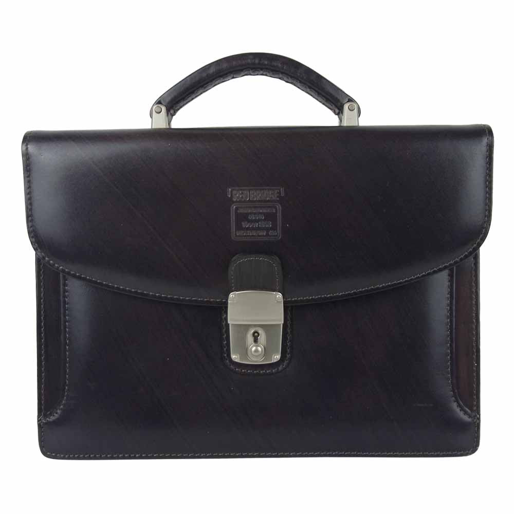 レッドブリッジ 鍵付き レザー ブリーフケース ビジネス バッグ ブラック系【中古】