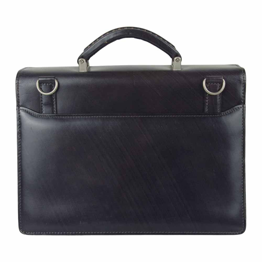 レッドブリッジ 鍵付き レザー ブリーフケース ビジネス バッグ ブラック系【中古】