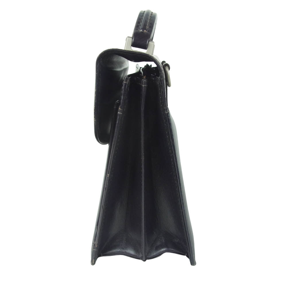 レッドブリッジ 鍵付き レザー ブリーフケース ビジネス バッグ ブラック系【中古】