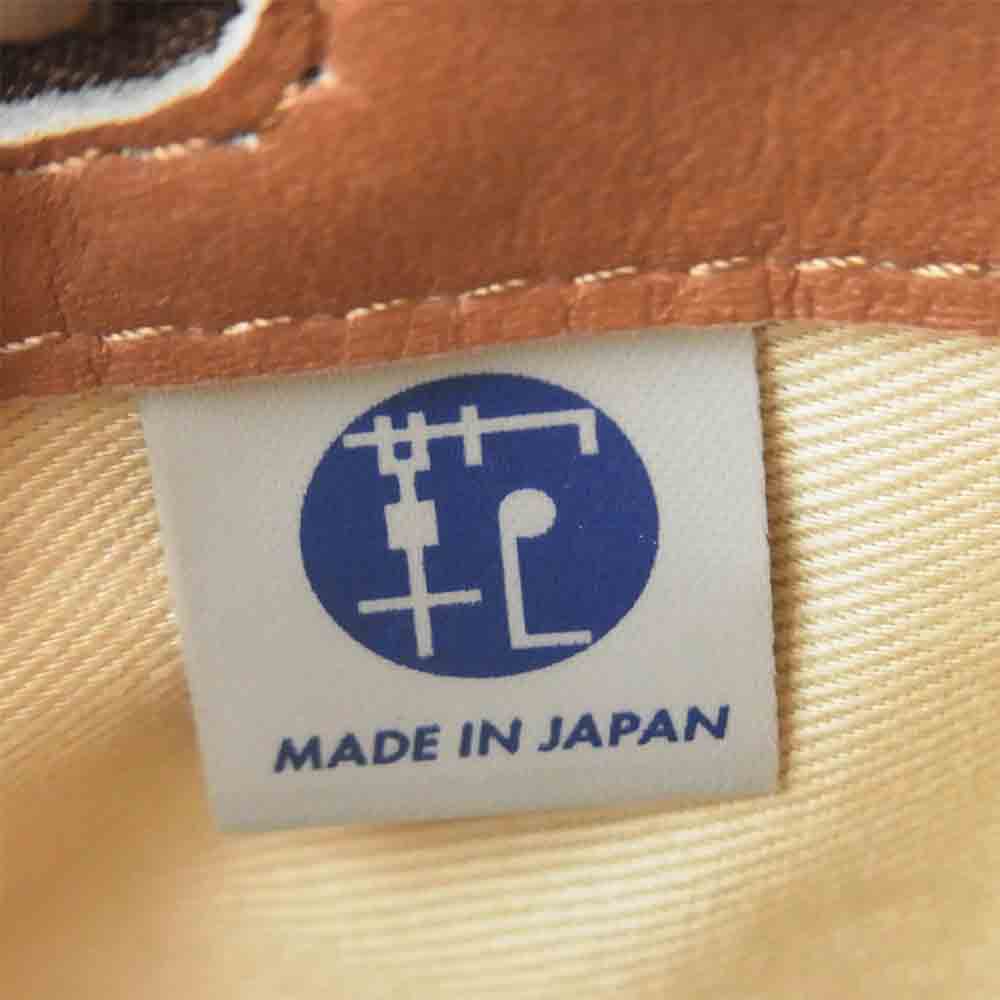 銀座タニザワ レザー 2way ショルダー ブリーフケース ビジネス バッグ ブラウン系【中古】