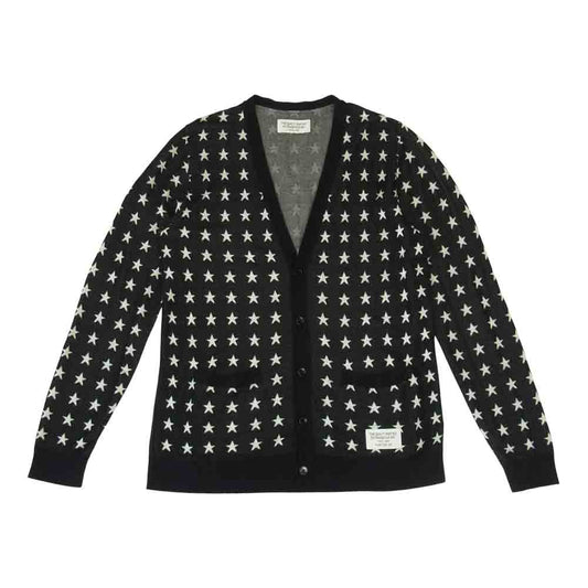 WACKO MARIA ワコマリア 15SS-KNT-14 シルク混レーヨン スター総柄 カーディガン ブラック系 M【中古】