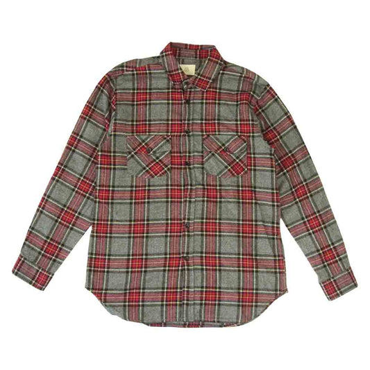 FEAR OF GOD フィアオブゴッド FOG COLLECTION TWO 2016-2017 Plaid Flannel L/S Shirt チェック フランネル シャツ グレー系 レッド系 M【中古】