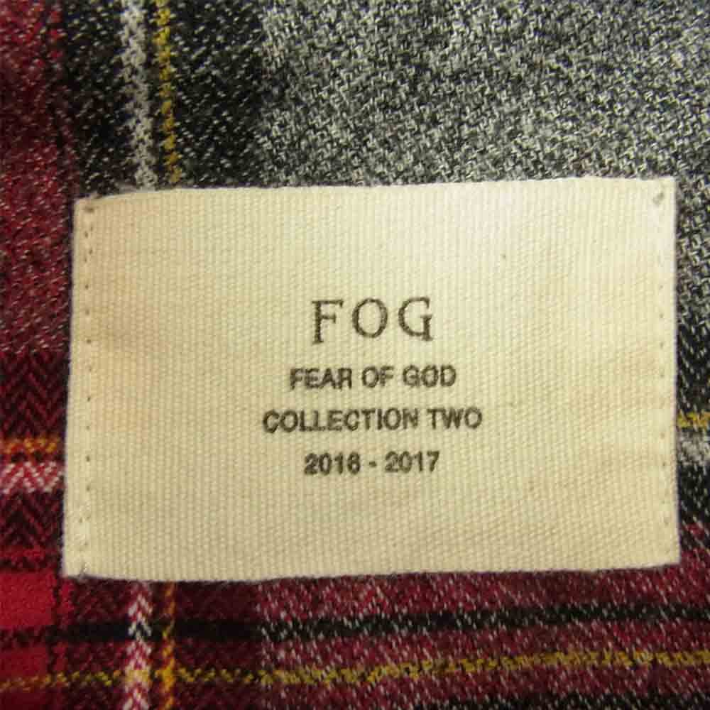 FEAR OF GOD フィアオブゴッド FOG COLLECTION TWO 2016-2017 Plaid Flannel L/S Shirt チェック フランネル シャツ グレー系 レッド系 M【中古】