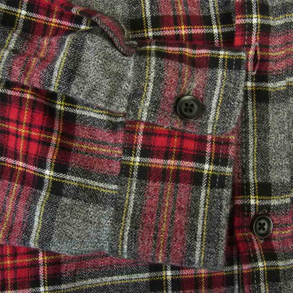 FEAR OF GOD フィアオブゴッド FOG COLLECTION TWO 2016-2017 Plaid Flannel L/S Shirt チェック フランネル シャツ グレー系 レッド系 M【中古】