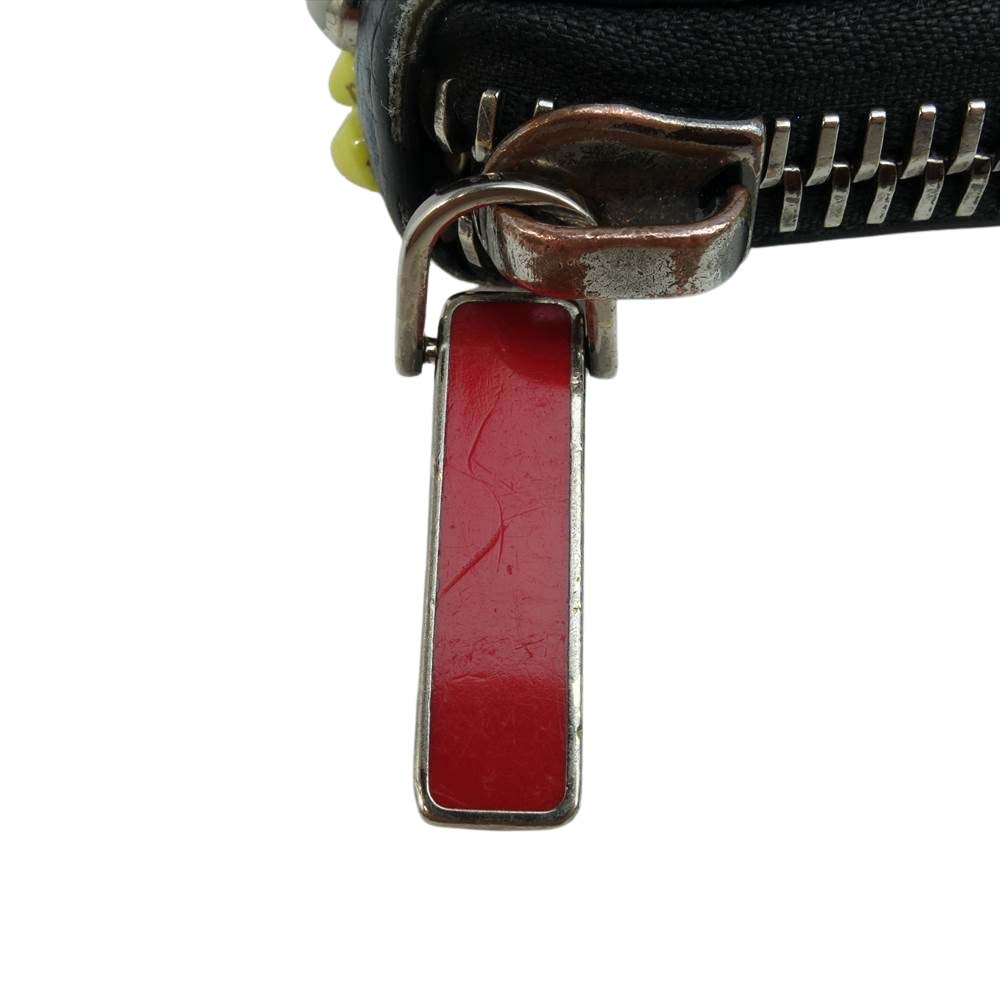 Christian Louboutin クリスチャンルブタン M PANETTONE WALLET  SPIKE マルチカラー スパイク スタッズ ラウンドジップ ロング ウォレット ネイビー系【中古】