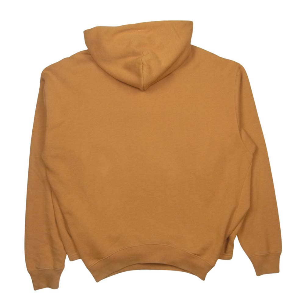 BALENCIAGA バレンシアガ 18SS 509510 tyk47 EUROPE プリント ダブルヘム フーディ パーカー オレンジ系 XS【中古】