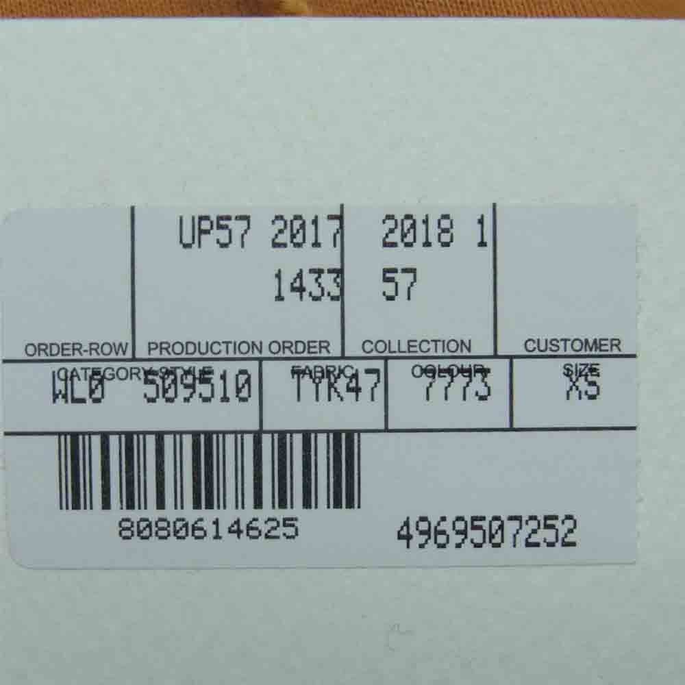 BALENCIAGA バレンシアガ 18SS 509510 tyk47 EUROPE プリント ダブルヘム フーディ パーカー オレンジ系 XS【中古】