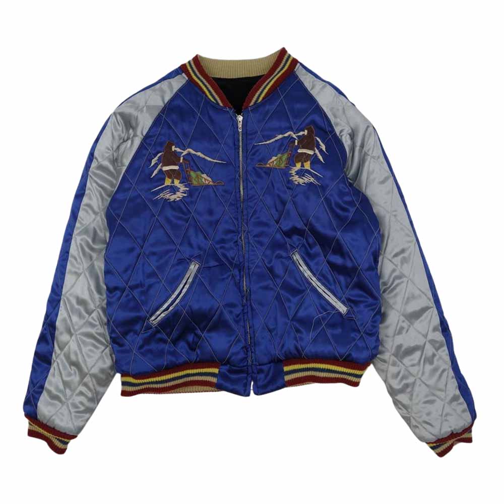 TAILOR TOYO テイラー東洋 TT10496 ALASKA アラスカ 別珍 ベロア × サテンキルト トナカイ×アラスカマップ スカジャン ブラック系 ブルー系 M【中古】