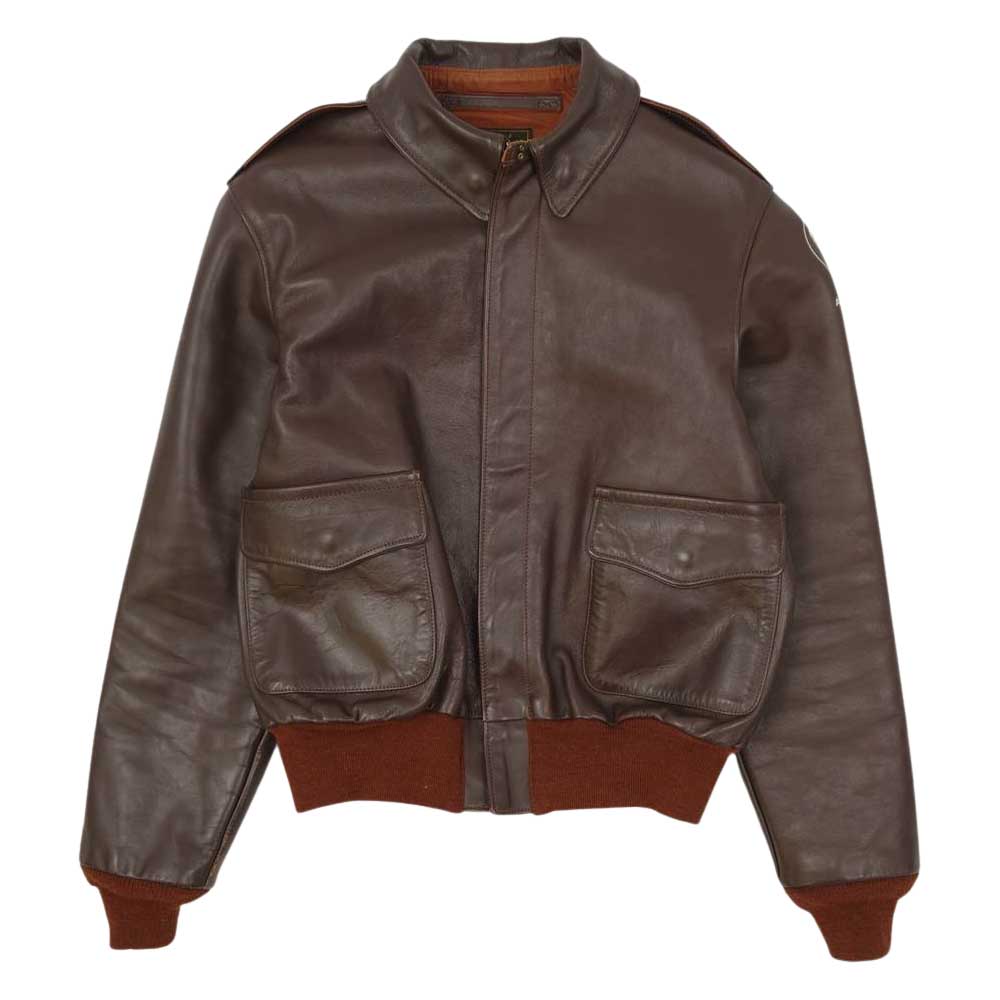 The REAL McCOY'S ザリアルマッコイズ 42-1401P ROUGHWEAR ラフウェア実名復刻 A-2 フライト ジャケット ブラウン系 36【中古】