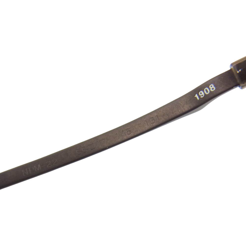 フォーナインズ NPM-22 逆アールテンプル TITANIUM チタン フレーム 度入り メガネ 眼鏡 ブラウン系 54□17【中古】