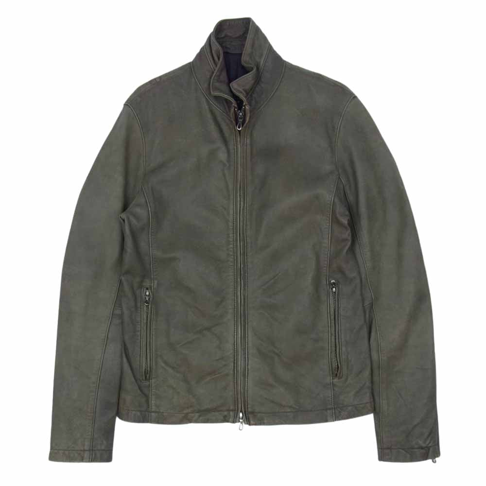 SHELLAC シェラック 1366900002-0 シープスキン シングル ライダース ジャケット カーキ系 44【中古】