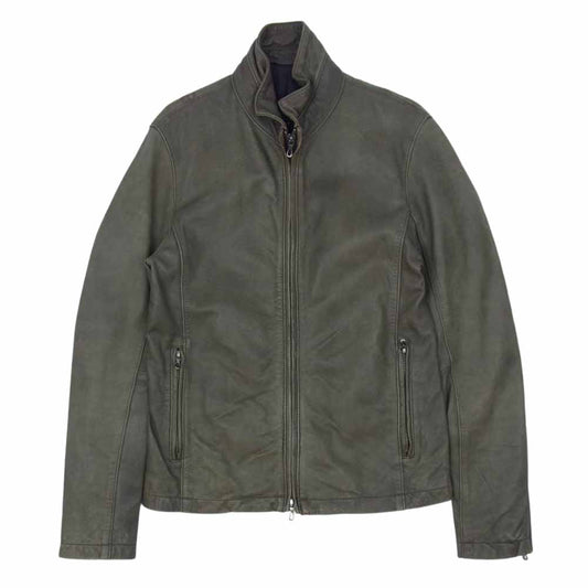 SHELLAC シェラック 1366900002-0 シープスキン シングル ライダース ジャケット カーキ系 44【中古】