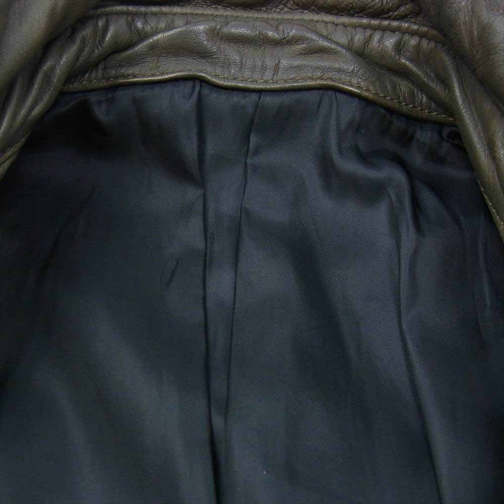 SHELLAC シェラック 1366900002-0 シープスキン シングル ライダース ジャケット カーキ系 44【中古】