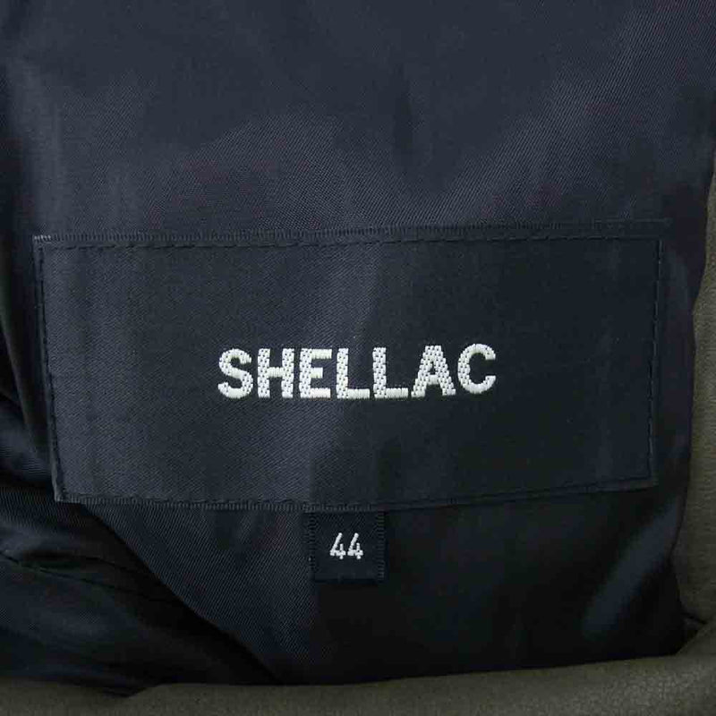 SHELLAC シェラック 1366900002-0 シープスキン シングル ライダース ジャケット カーキ系 44【中古】