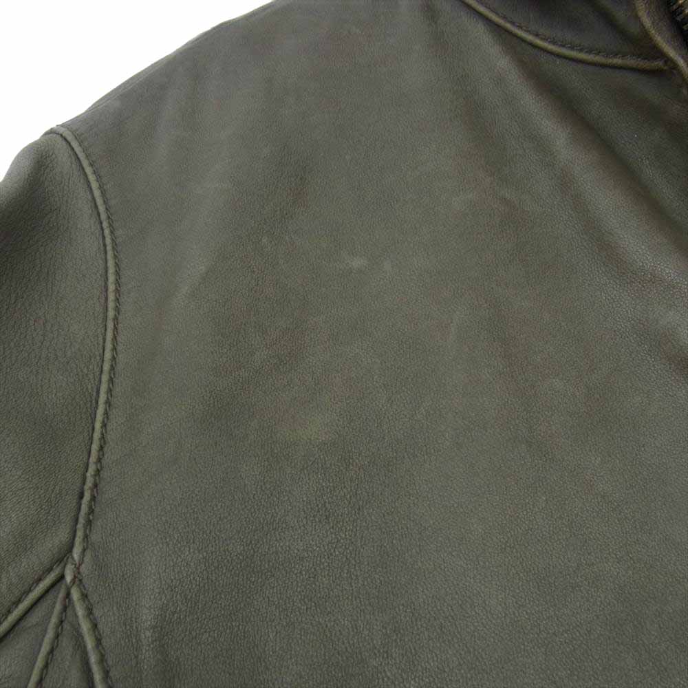 SHELLAC シェラック 1366900002-0 シープスキン シングル ライダース ジャケット カーキ系 44【中古】