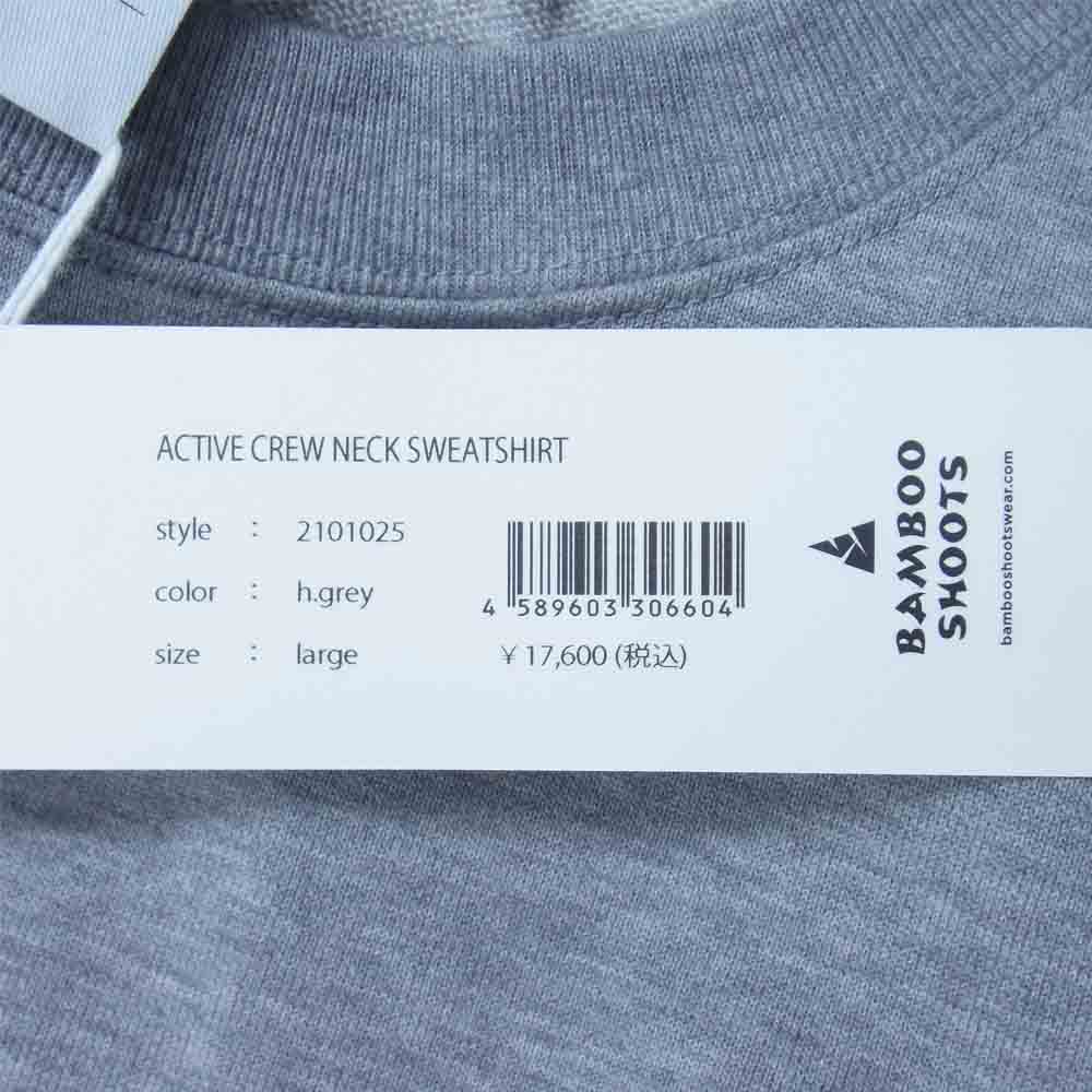 BAMBOO SHOOTS バンブーシュート 2101025 ACTIVE CREWNECK SWEAT SHIRT アクティブ クルーネック スウェット グレー系 L【新古品】【未使用】【中古】