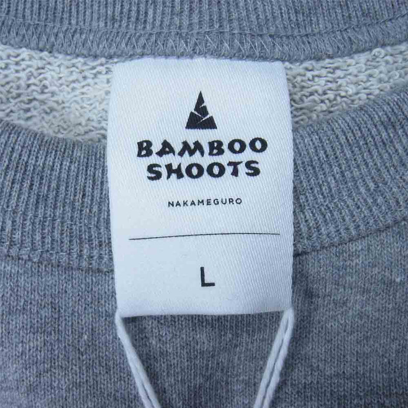 BAMBOO SHOOTS バンブーシュート 2101026 DETACHABLE SLEEVE CREW NECK SWEAT SHIRT デタッチャブル スリーブ クルーネック スウェット グレー系 L【新古品】【未使用】【中古】