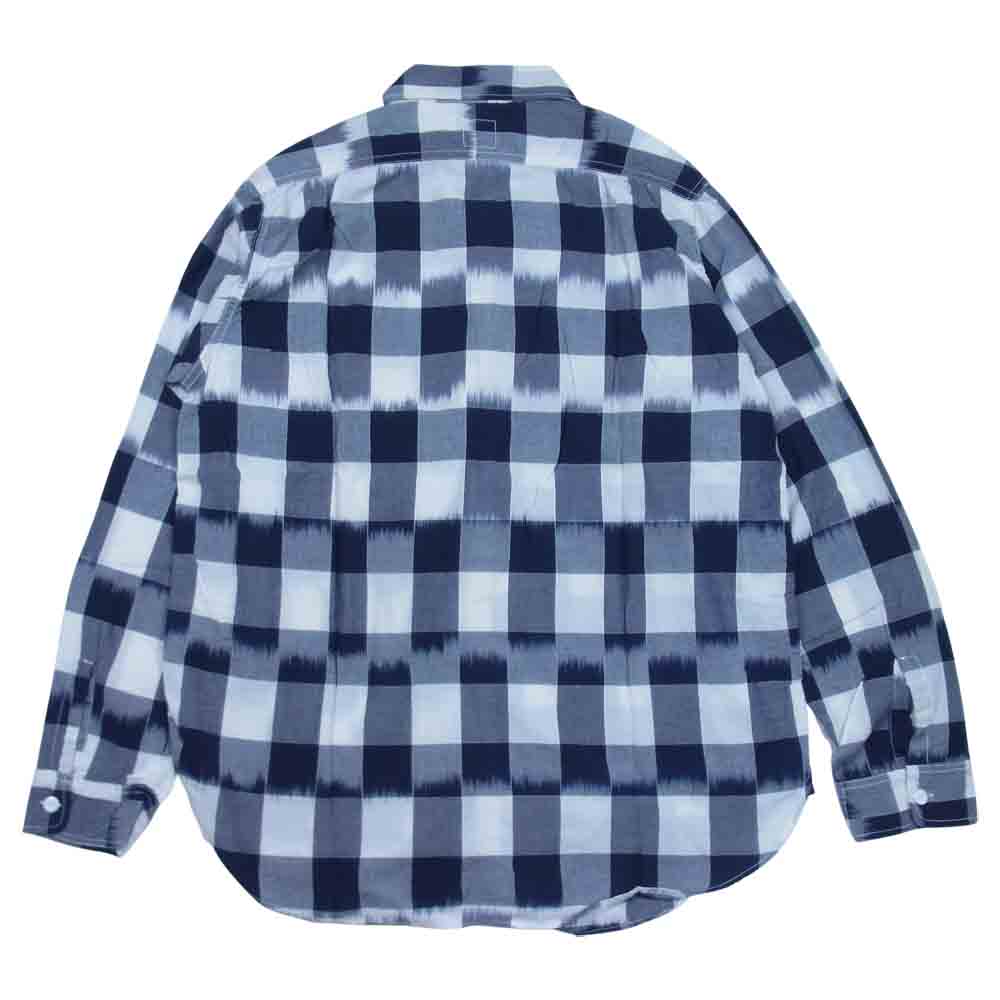 POST OVERALLS ポストオーバーオールズ 1256-IB Cruzer Shirts クルーザー 長袖 チェック シャツ 白紺系 L【新古品】【未使用】【中古】