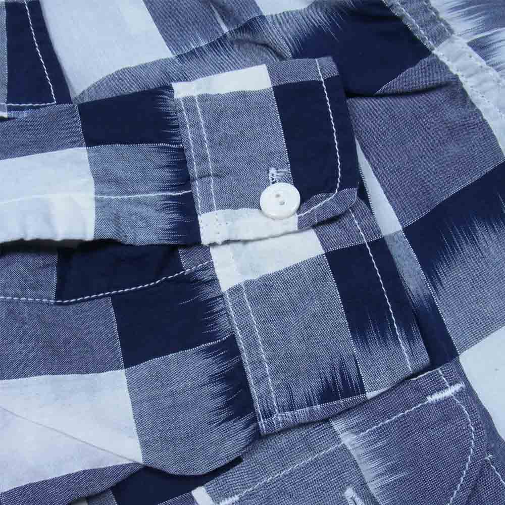POST OVERALLS ポストオーバーオールズ 1256-IB Cruzer Shirts クルーザー 長袖 チェック シャツ 白紺系 L【新古品】【未使用】【中古】