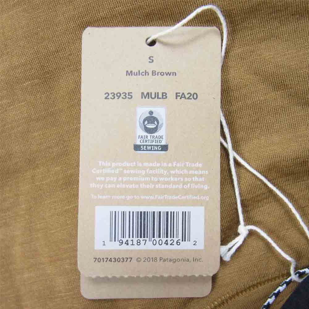 patagonia パタゴニア 20AW 23935 Men's 3/4 Merino Sleeve Bike Jersey メリノ 3/4スリーブ バイク ジャージー 七分袖 Tシャツ MulchBrown S【新古品】【未使用】【中古】