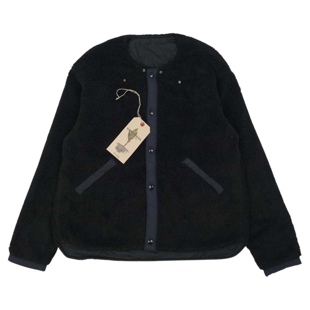SASAFRAS ササフラス SF-191519 Crazy Gardener Jacket Nylon Quilt Taffeta Boa クレイジーガーデナージャケット ナイロンタフタ ボア ブラック系 L【新古品】【未使用】【中古】