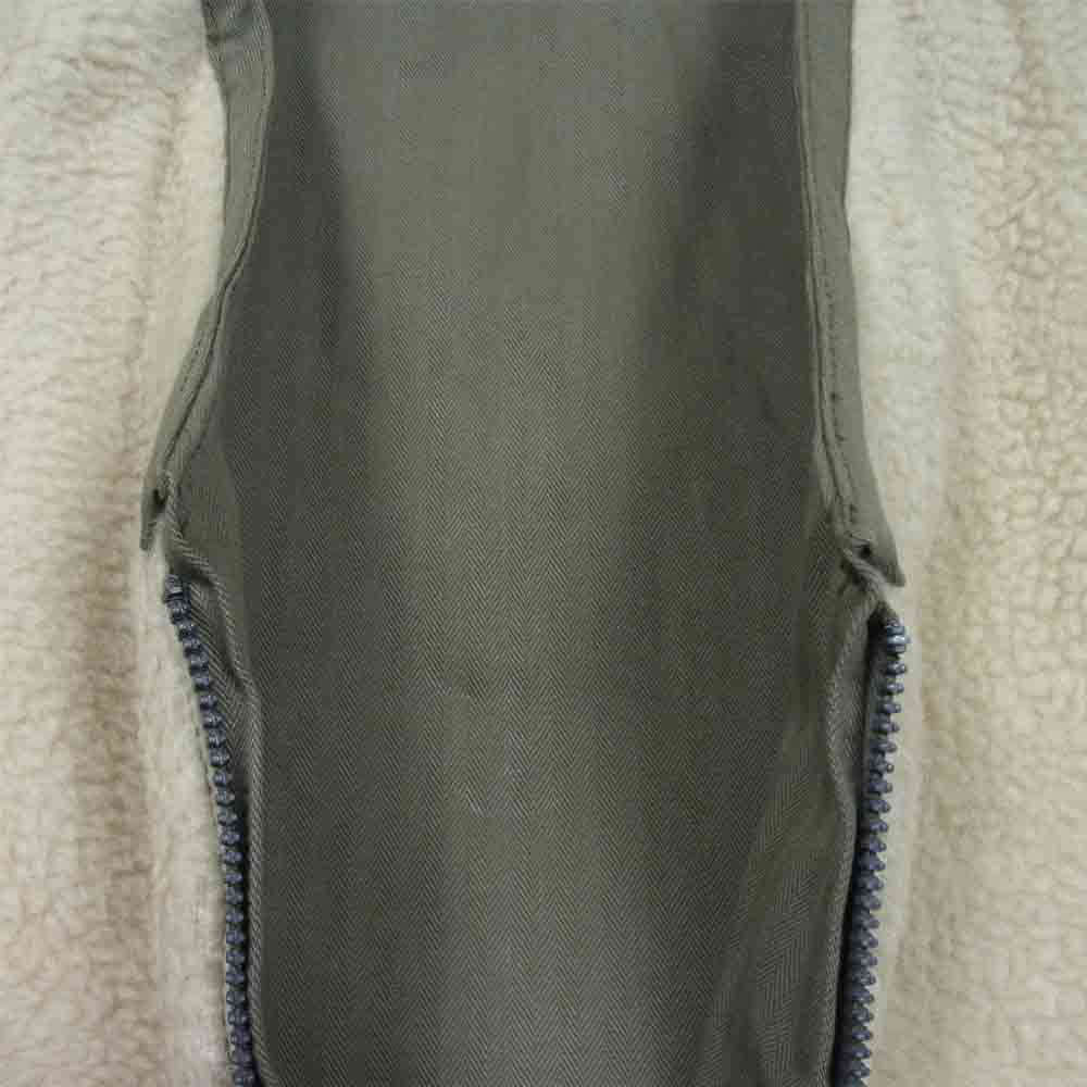 Buzz Rickson's バズリクソンズ BR14886 日本製 WOOL PILE VEST ウール パイル ベスト リバーシブル カーキ系 40【新古品】【未使用】【中古】