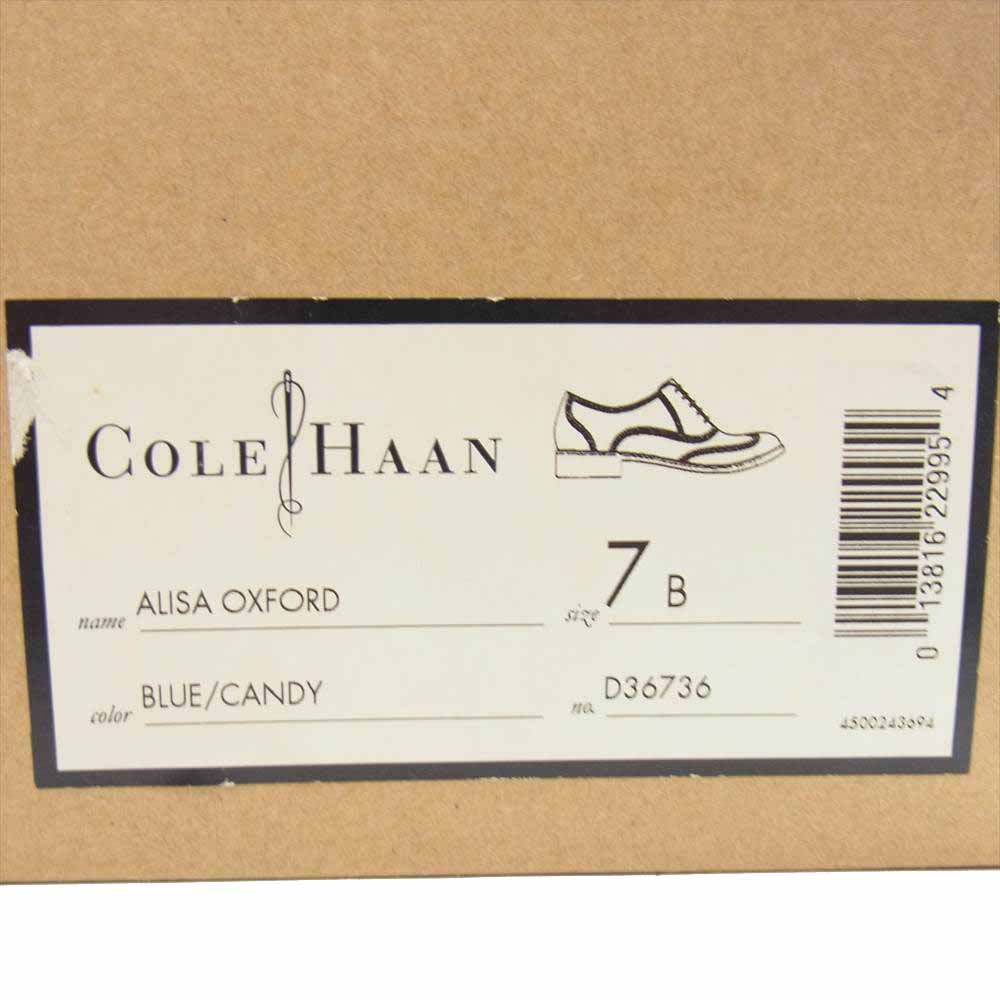 COLE HAAN コールハーン Alisa アリサ ウィングチップ オックスフォード シューズ ブルーグリーン系 7【中古】