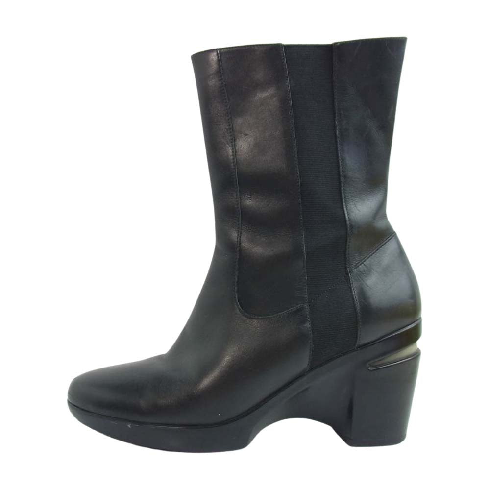 COLE HAAN コールハーン AIR SARA SHORT BOOT カーフレザー サイドゴア ショート ブーツ ブラック系 7B 【中古】