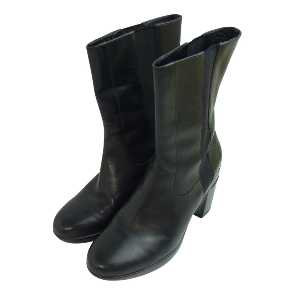 COLE HAAN コールハーン AIR SARA SHORT BOOT カーフレザー サイドゴア ショート ブーツ ブラック系 7B 【中古】
