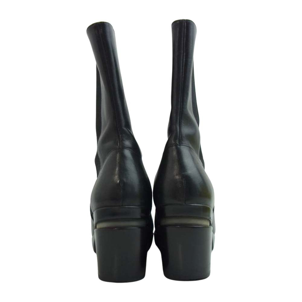COLE HAAN コールハーン AIR SARA SHORT BOOT カーフレザー サイドゴア ショート ブーツ ブラック系 7B 【中古】