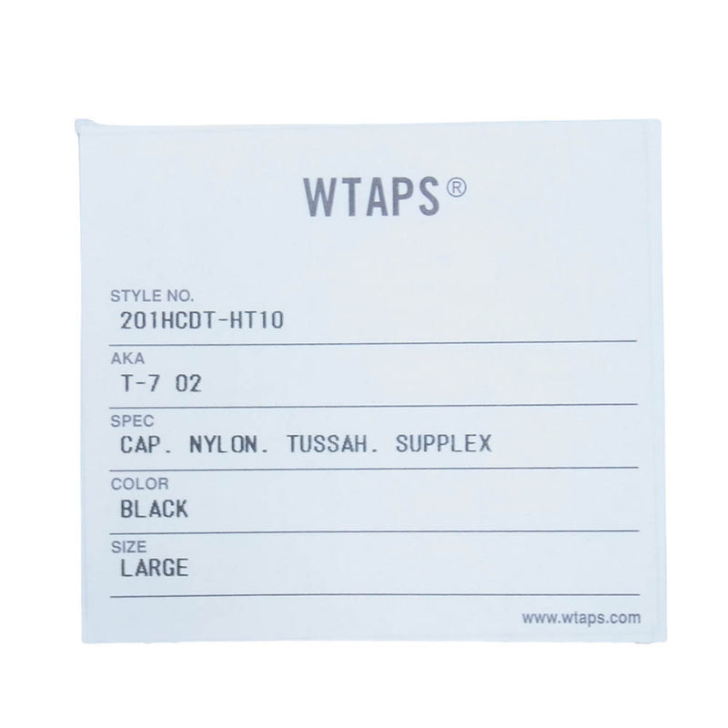 WTAPS ダブルタップス 201HCDT-HT10 T-7 02 CAP NYLON TUSSAH SUPPLEX ナイロン キャップ ブラック系 L【中古】