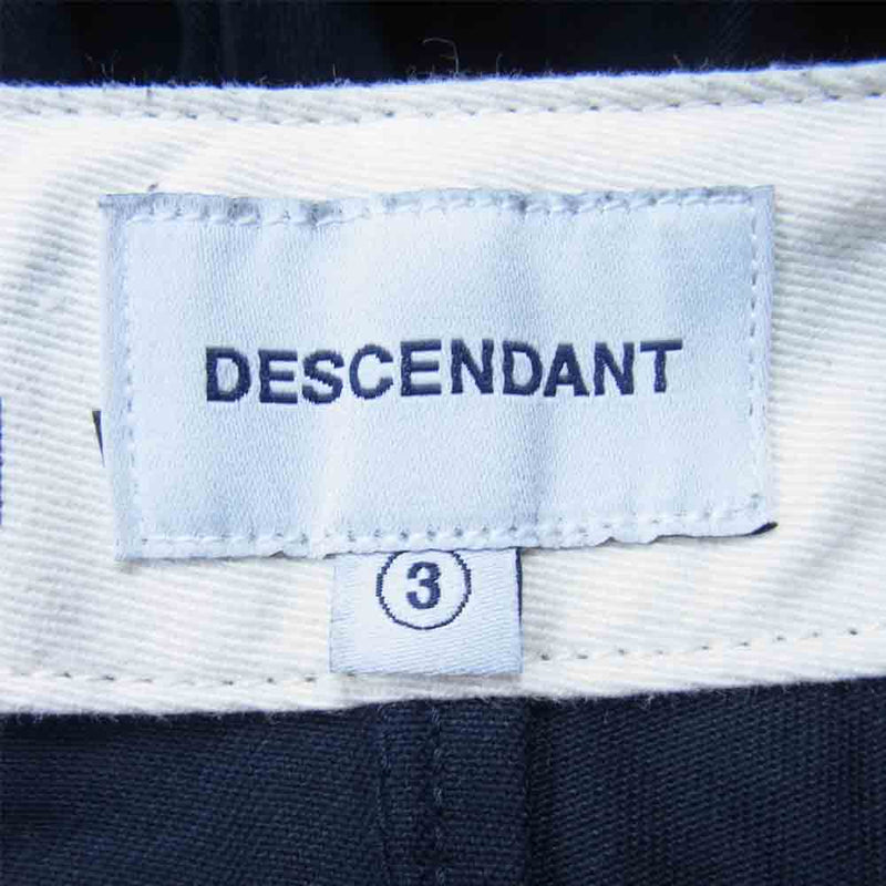 DESCENDANT ディセンダント 202TQDS-PTM01 DC-3 TUCK TROUSERS タック トラウザー ネイビー系 3【中古】