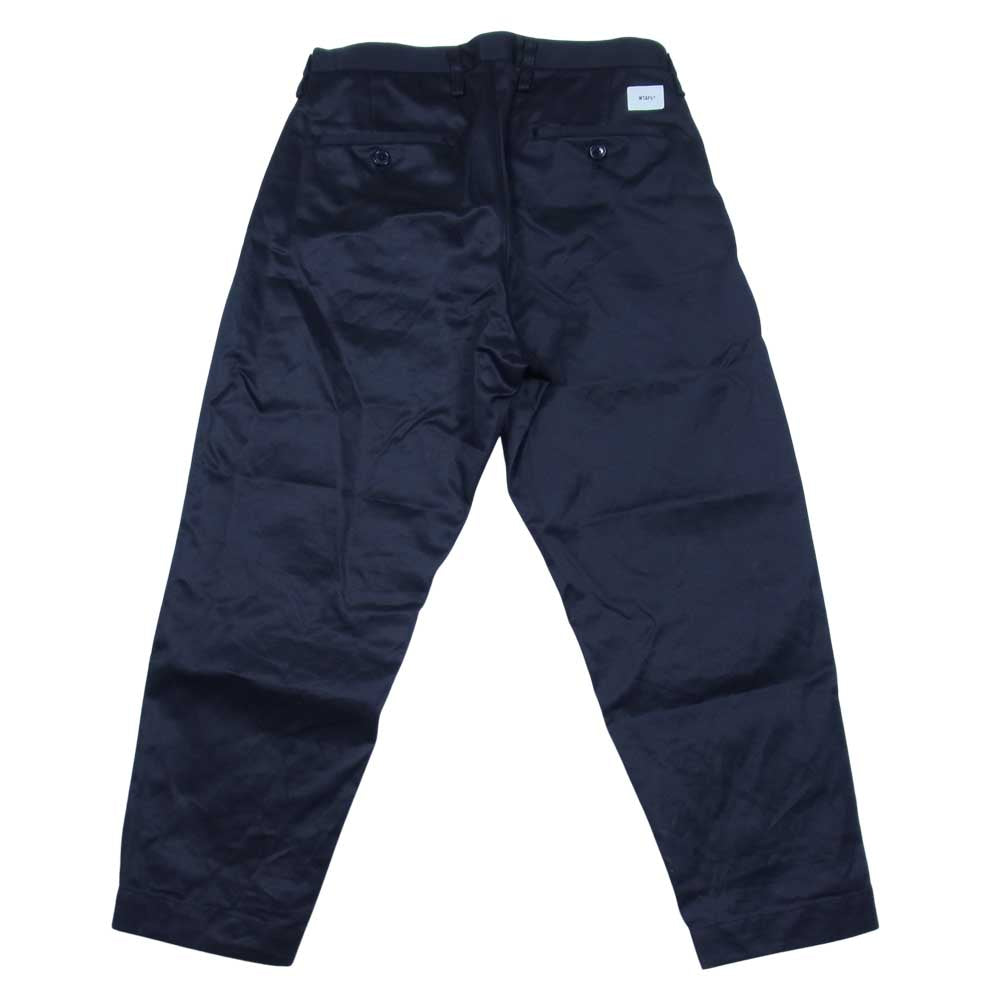 WTAPS ダブルタップス 211TQDT-PTM02 21SS TUCK 02 TROUSERS COTTON TWILL ツイル トラウザー パンツ ネイビー系 L【中古】
