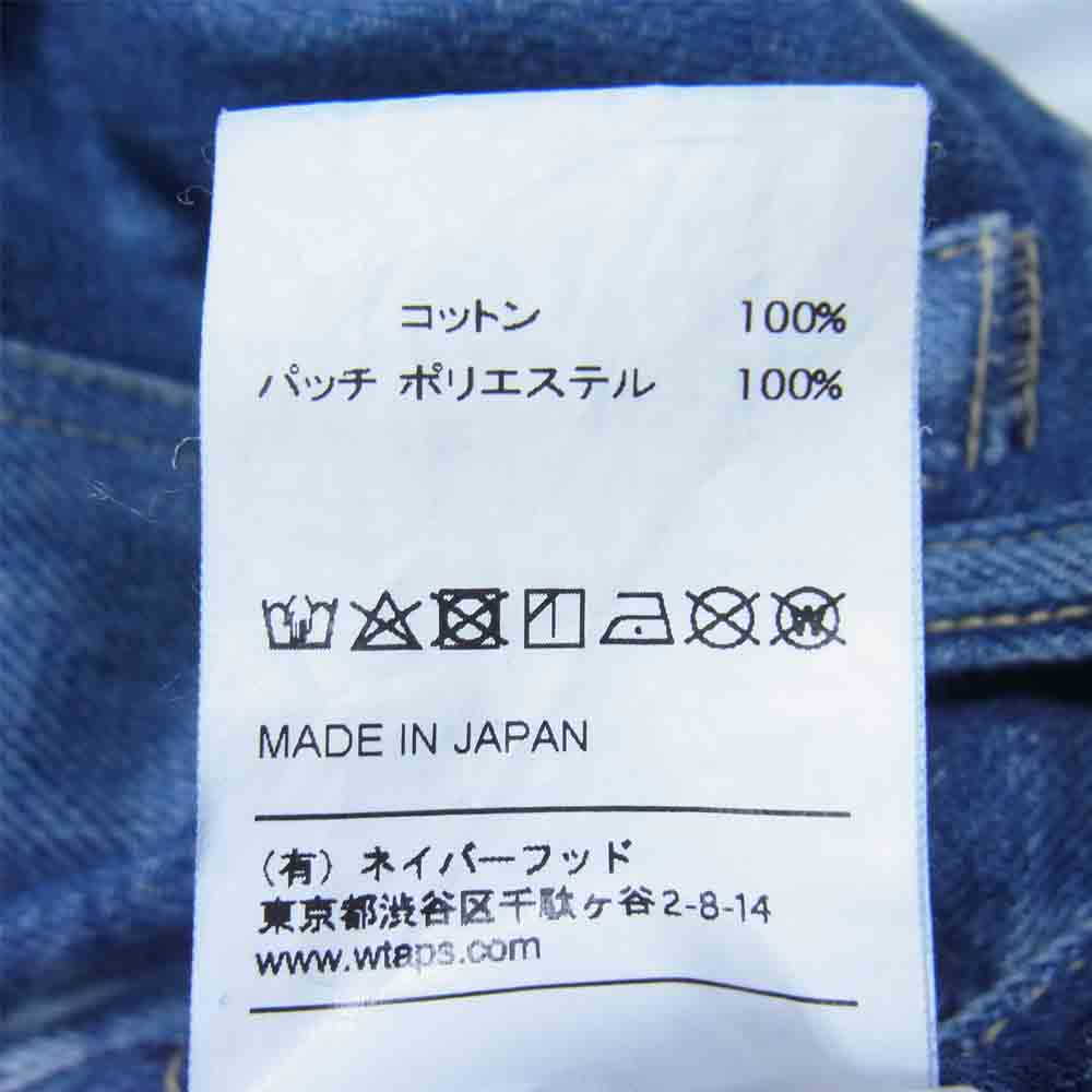 WTAPS ダブルタップス 181WVDT-PTM01 18SS BAGGIE WASHED TROUSERS COTTON DENIM INDIGO バギー デニム インディゴブルー系 L【中古】