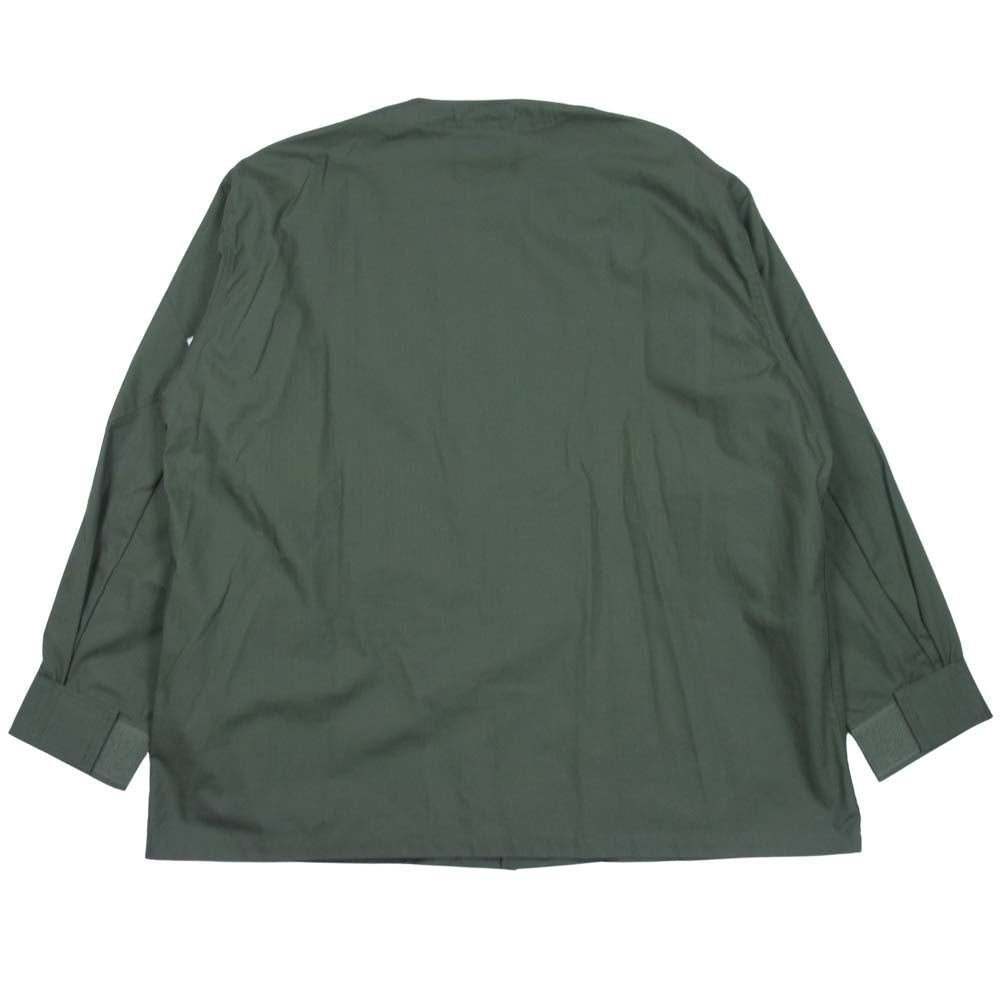 WTAPS ダブルタップス 211WVDT-SHM06 21SS SCOUT LS / COTTON RIPSTOP リップストップ ノーカラー シャツ OLIVEDRAB L【極上美品】【中古】