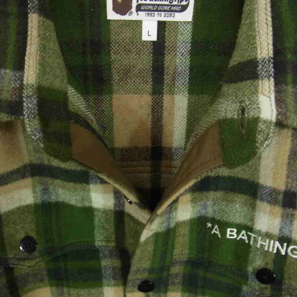 A BATHING APE アベイシングエイプ 001SHH801001M ロゴ刺繍 ウール
