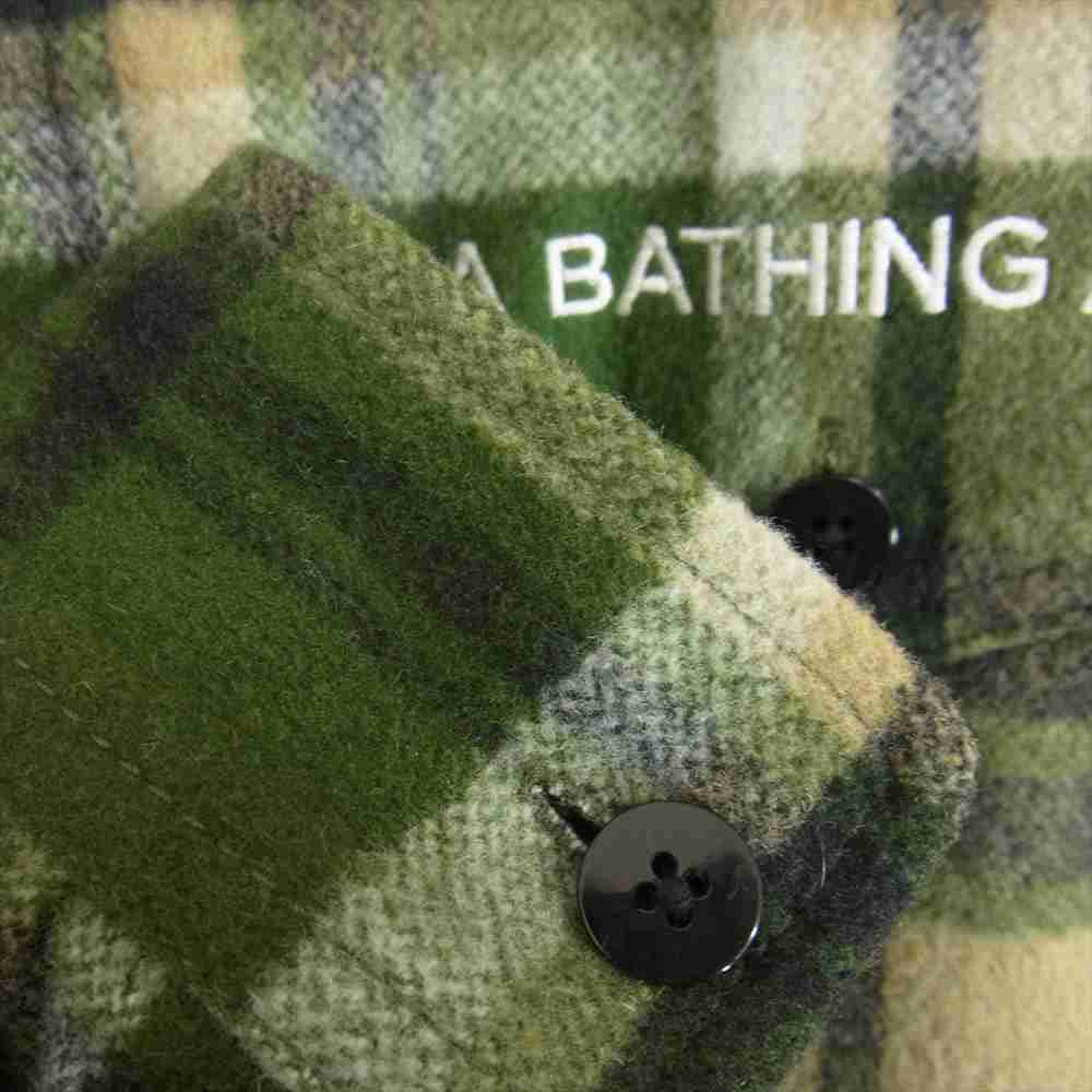 A BATHING APE アベイシングエイプ 001SHH801001M ロゴ刺繍 ウール