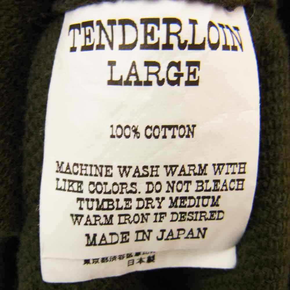 TENDERLOIN テンダーロイン 20SS STAND SHT LS SOLID バック刺繍 バンドカラー ウール シャツ カーキ系 L【中古】