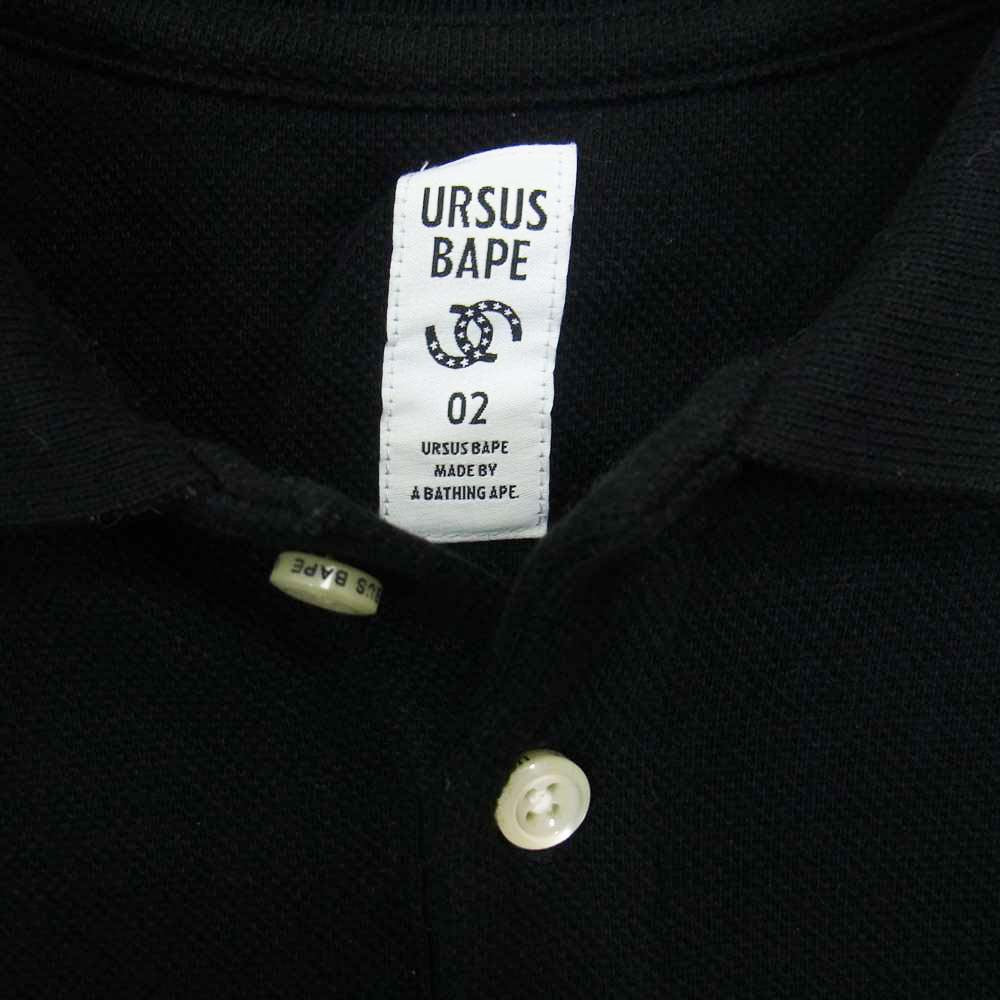 A BATHING APE アベイシングエイプ URSUS BAPE 半袖 ポロ シャツ ブラック系 02【中古】