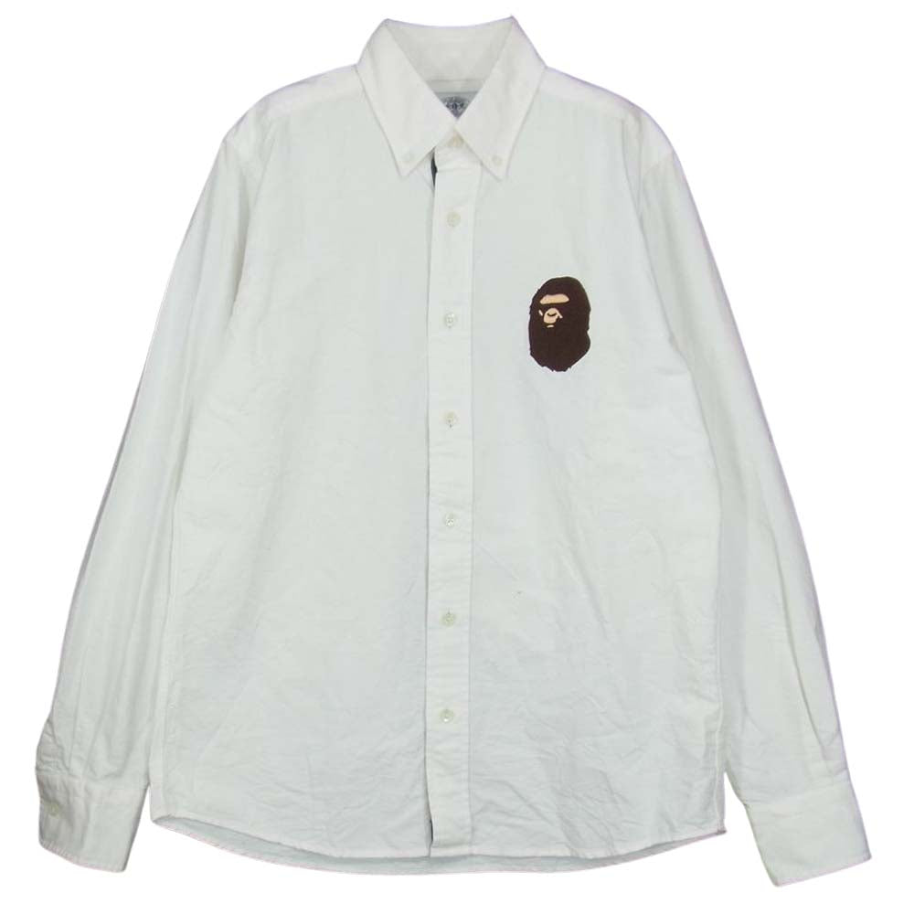 A BATHING APE アベイシングエイプ BD SHIRTS ボタンダウン シャツ  ホワイト系 S【中古】