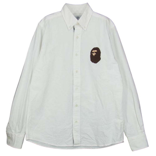 A BATHING APE アベイシングエイプ BD SHIRTS ボタンダウン シャツ  ホワイト系 S【中古】