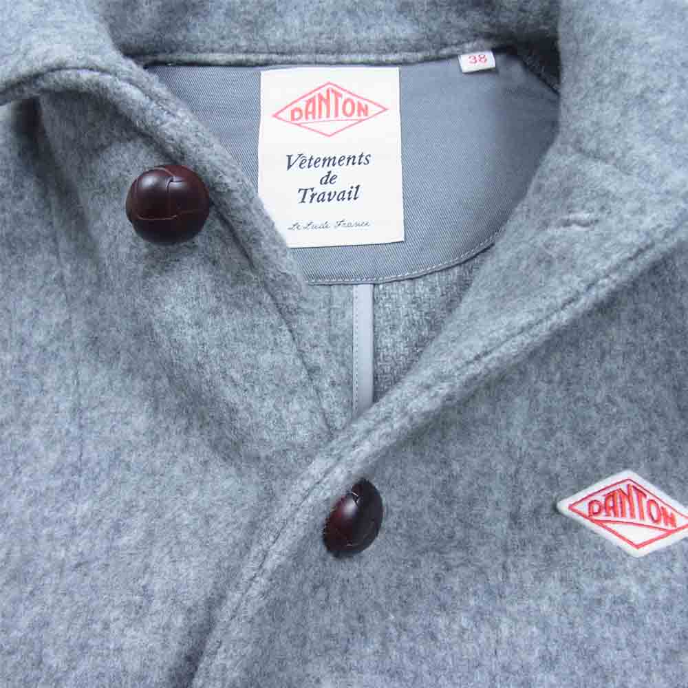 Danton ダントン JD-8237 丸襟 ウール モッサ ジャケット 日本製 グレー系 38【中古】