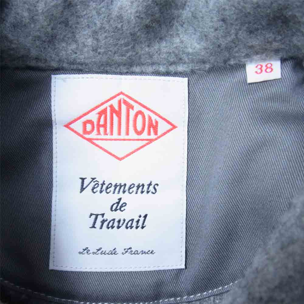 Danton ダントン JD-8237 丸襟 ウール モッサ ジャケット 日本製 グレー系 38【中古】