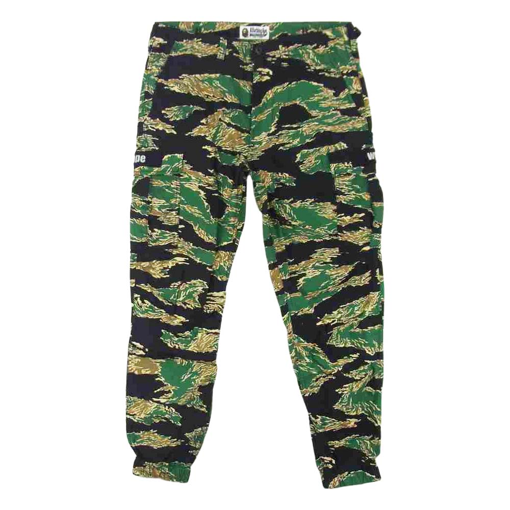 A BATHING APE アベイシングエイプ タイガーカモ カーゴ ジョガー パンツ グリーン系 S【中古】
