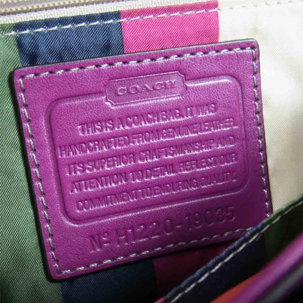 COACH コーチ 19035 カラーブロック タッセル シティ ウィリス ショルダーバッグ 2way レザー バッグ パープル系【中古】