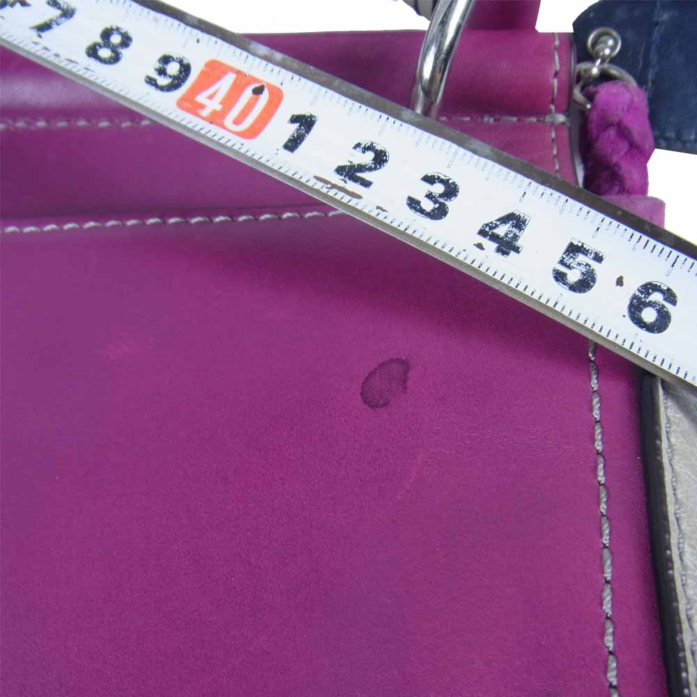 COACH コーチ 19035 カラーブロック タッセル シティ ウィリス ショルダーバッグ 2way レザー バッグ パープル系【中古】