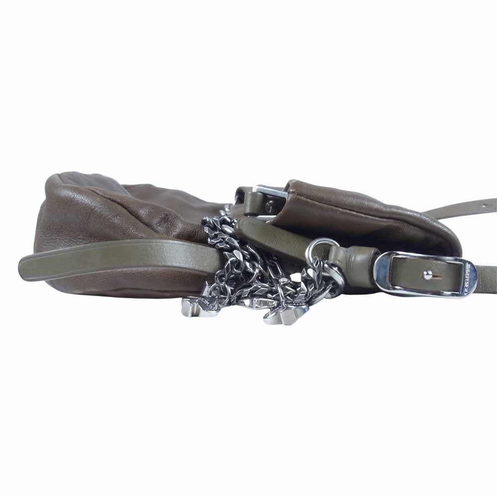 JIMMY CHOO ジミーチュウ BIKER バイカー レザー ショルダーバッグ ダークブラウン系【中古】